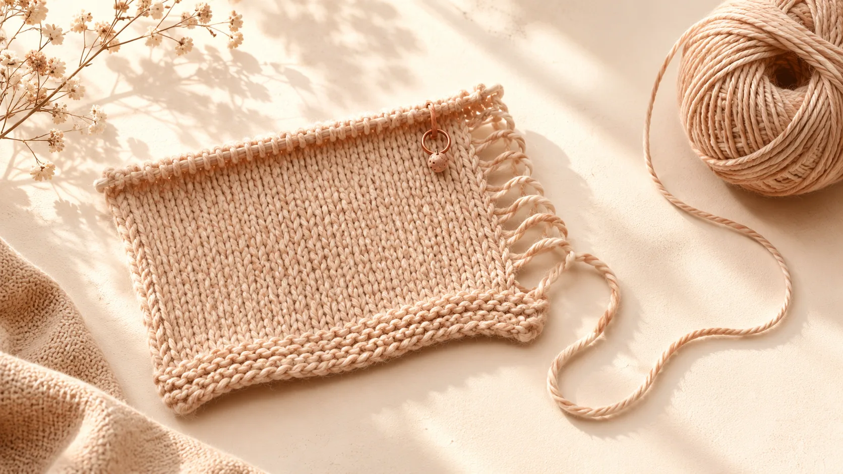 A knitting or crochet project being gently unravelled back to a stitch marker placed at the stop point