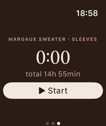 Apple Watch timer screen showing a running session.